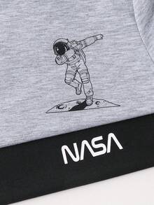 SHEIN 4件套儿童/青少年男童休闲日常舒适印花圆领宽松套头短袖针织上衣和格子直筒裤睡衣两件套 - 彩色 - 查看 5