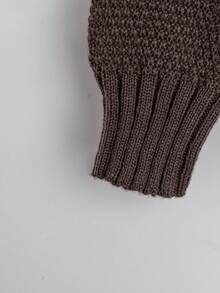 Franclia 2pcs Solid Color Knitted Sweater And Pants Set, Casual & Versatile, Autumn/Winter - Coffee Brown - View 4