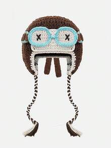 Joivida Warm Winter Hat With Funny Detachable Crochet Ears And Pilot Glasses Easy To Wear Unisex Headwear For Men Women Boys Girls Cycling Cold Weather Costume Party Warm Gear Ear Protection - Multicolor - View 7