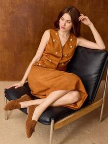 MOTF BAILARINAS CON DETALLE DE FLECOS DE GAMUZA - Marrón - Ver 3