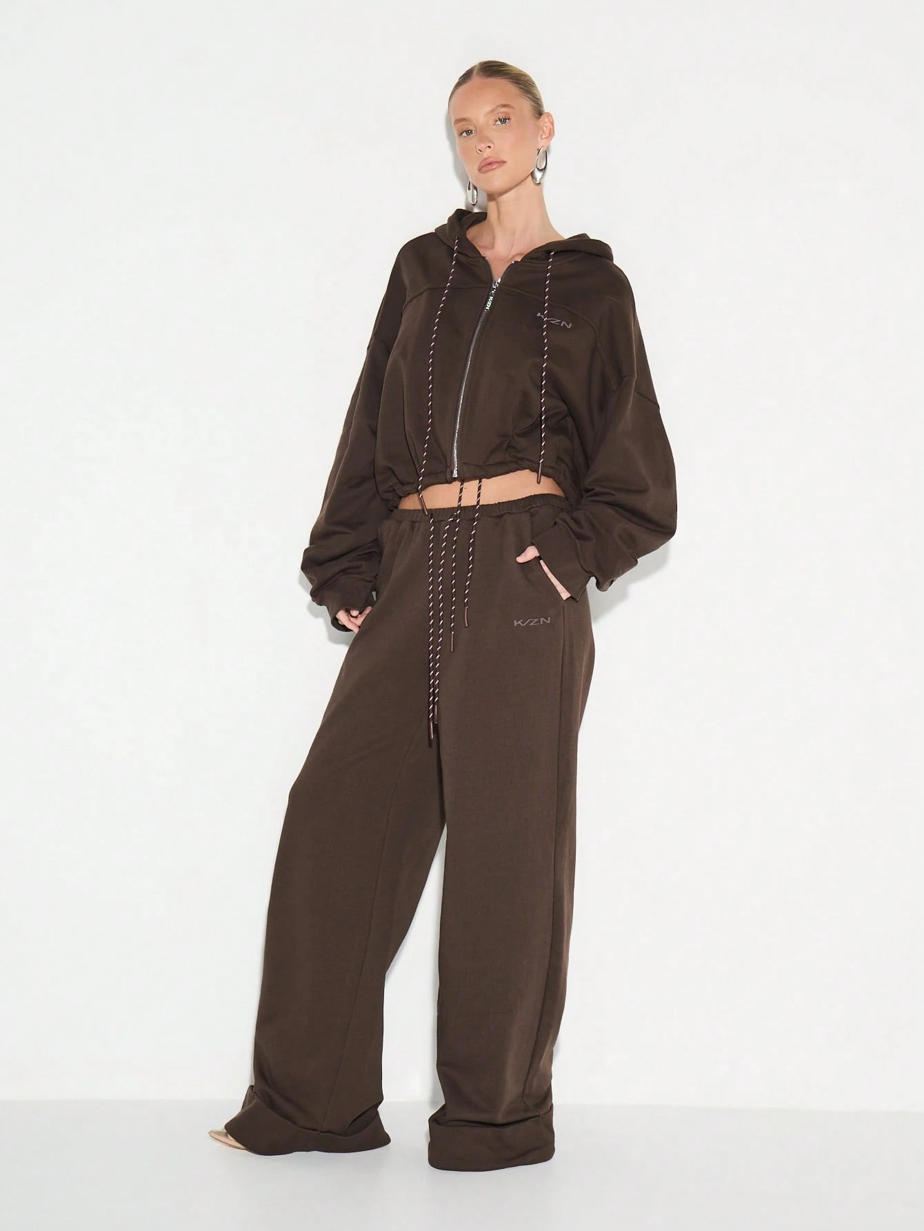 KIZN Relaxed Fit Turn Up Hem Joggers With Drawstring