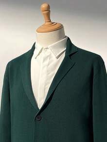 Manfinity Homme Men's Solid Color Minimalist Casual Cardigan - Green - View 7