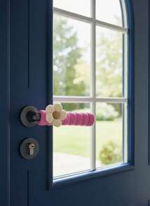 Joivida 1/2 pièce(s) Tampons de porte à motif floral, housses de protection douces et chaudes, universelles pour portes gauche et droite, protection anti-statique pour la maison