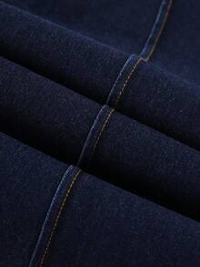 GlowEve Women's Elegant Casual Contrast Color Straight Leg Jeans - Blue - View 8