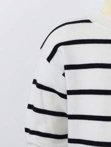 Sweetra Váy sọc ombre thường ngày cho bé gái, đa năng để mặc ở nhà và mặc hàng ngày - trắng - Xem 5