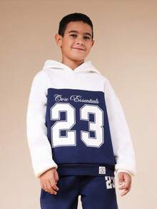 SUMWON Core Essentials Varsity Number 23 Hoodie And Sweatpants Co-Ord Set With Centre Pocket Hood For Casual And Vacation - Multicolor - View 3