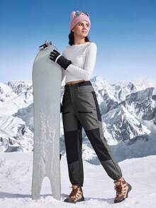 In My Nature Women's Two-Tone Thermal Lined Waterproof Windproof Ankle Cuff Outdoor Pants - Grey - View 7