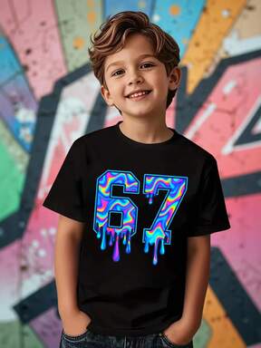 GraphicGems Young BoyCotton Pullover Basic Short Sleeve T-Shirt