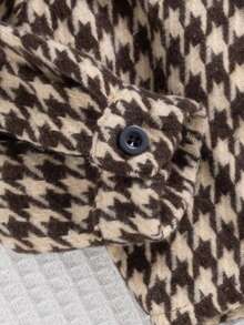 SHEIN Playful Pals Baby Boys Casual Elegant Plaid Shacket Paired With Pants, Spring/Autumn - Brown - View 8