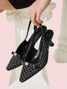 CUCCOO DOLLMOD Pre Pointed Toe Buckle Strap Business Style Women High Heel Pumps - Black - View 1
