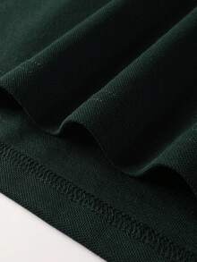 Manfinity Mode Men's Contrast Trim Half-Zip Casual Long Sleeve Polo Shirt Old Money,Daily Leisure, Weekend Trips, Outdoor Activities, Travel Expeditions, Relaxed Work Environments Or Semi-Formal Occasions, Boyfriend/Husband Gift, Anniversary /Birthday Gift Party Christmas New Years Wedding - Dark Green - View 7