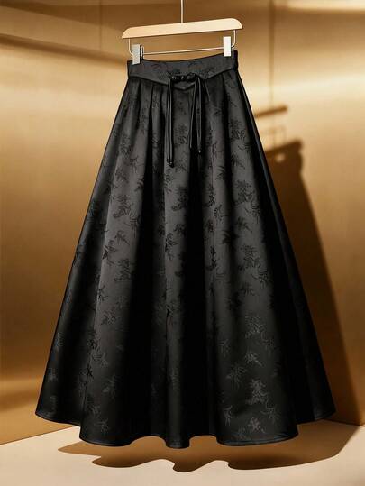 GlowEve CURVE Ny elegant, exklusiv A-linjeformad kjol i kinesisk stil, höst