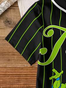 TEENAGE MUTANT NINJA TURTLES | SHEIN Tween Boy Striped & Cartoon Graphic Round Neck Short Sleeve T-Shirt - White - View 6