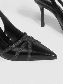 CUCCOO SZL Bombas Femininas de Bico Fino Minimalistas para Uso Casual e Deslocamento - Preto - Visão 10