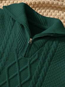 SHEIN Ung pojke Loose Fit College Style Långärmad Turndown-tröja med krage