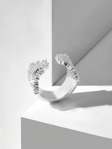 MOTF PREMIUM 18K GOLD PLATED STARRY SKY WOMEN'S SINGLE RING - Silver - View 9