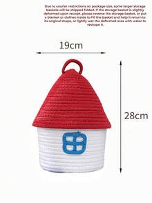 Joivida Bohemian Woven Fabric Storage Basket With Lid | Creative Cute Home Decor & Organizing Solution For Living Room Bedroom, Multi-Functional Sorting Bin/Box/Container, Open Storage Bins For Home Organization - Multicolor - View 3