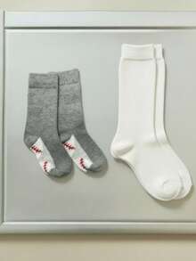 Calcetas para niños estilo deportivo y casual con estampado divertido, algodón confortable, holgadas, corte medio, otoño/invierno, para escuela y uso diario - Multicolor - Ver 1