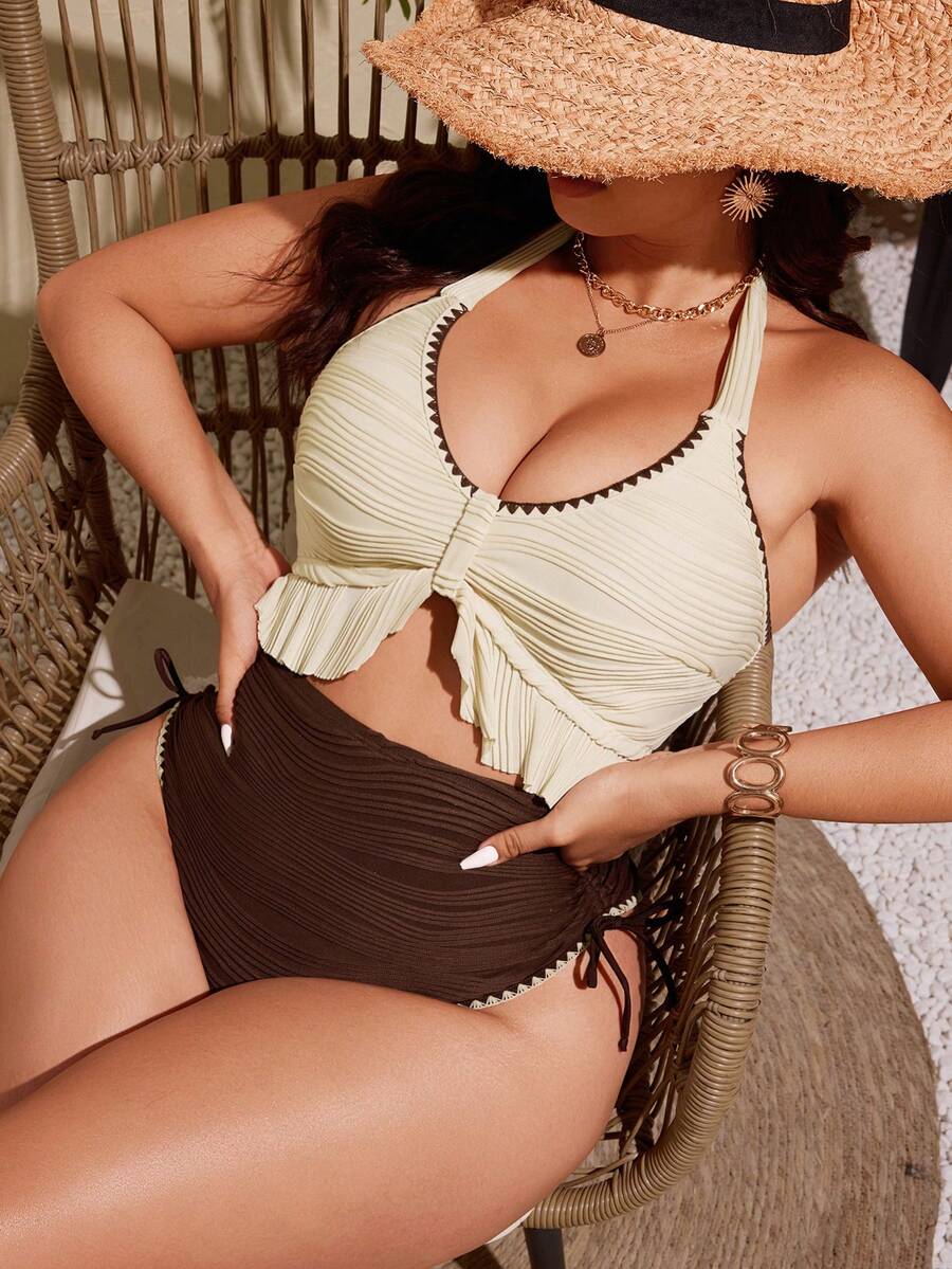 Swim Vcay Đồ bơi liền thân họa tiết hoa chắp vá gợi cảm cỡ lớn, phù hợp cho bãi biển và kỳ nghỉ - Nhiều màu - Xem 1