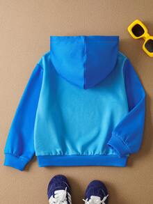 SpongeBob SquarePants | SHEIN Young Boy Cute Cartoon Pattern Blue Casual Long Sleeve Sweatshirt