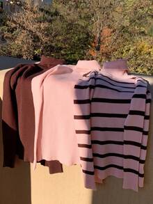 Comfortcana Áo len dệt kim cổ tròn tay dài 3 món cho nữ, mặc thường ngày vào mùa thu/đông - Nhiều màu - Xem 4