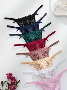8pcs/Set Romantic & Sexy Lace Ladies Underwear G-String Lingerie - Multicolor - View 5