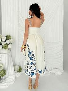 Shopreo Women's Elegant Floral Print Sleeveless Long Dress, Summer,Boho Clothes Women