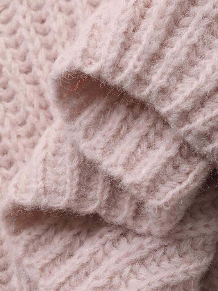 Women's V-Neck Cable Knit Loose Long Sleeve Casual Pullover Sweater, Autumn/Winter