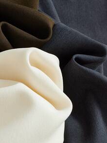 Anewsta 3条装时尚优雅现代简约口袋阔腿西装裤套装，米色、藏蓝色、棕色，度假/新年款