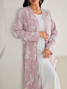 Al Najma 2026 Spring/Summer New Arrival Loose Fit 3D Butterfly Abaya For Women - Pink - View 6