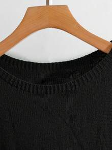 GlowEve CURVE Váy len dáng suông màu trơn đơn giản, thoải mái đi làm hàng ngày cho phụ nữ ngoại cỡ - màu đen - Xem 3