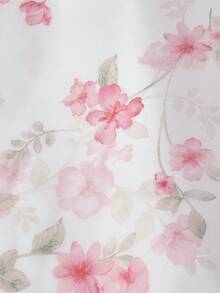 SHEIN MOD 复古花卉印花梦幻浪漫魅力连衣裙，配有束腰设计、荷叶边、蝴蝶结装饰和交叉系带，完美适用于约会、派对、假日、下午茶会和生日等场合，打造田园风花园派对、布里奇顿下午茶会或维多利亚复古风格。 - 彩色 - 查看 5