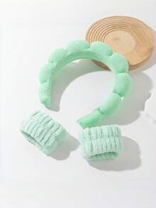 Sponge Headband Wristband Yoga Running Workout Moisture Wicking Sweat Absorbent Non-Slip Stylish Hair Accessories Fitness Gym Cleaning Fashion Essential