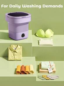 Teckwe Foldable Washing Machine,Portable Bucket-Type Fully Automatic Washing And Drying Machine With 3 Modes Deep Cleaning Of Underwear,Baby Clothes And Other Small Clothes.Suitable For Apartments Dormitories Hotel 6L - UK Plug