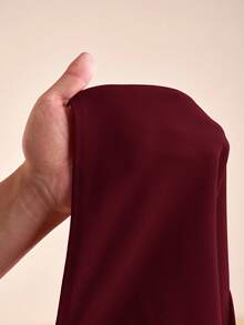 Zivah 2025秋冬新款优雅通勤纯色修身亮红色交叉领口流苏长袖女式连体裤，适合派对、日常出行、乡村音乐会、万圣节、圣诞节、夜间外出、婚礼宾客、生日礼服、女士早午餐装扮、日常出行 -A - 酒紅色 - 查看 8