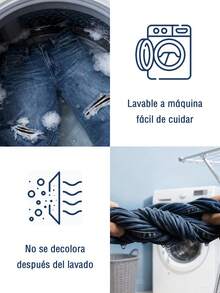 Vaqueros anchos rotos para mujer, con bolsillos, efecto desgastado, talla grande, sin elasticidad, vaqueros rectos de tiro alto, estilo retro moderno, ideales para uso diario, cómodos e informales, ideales para cualquier temporada - Azul - Ver 5