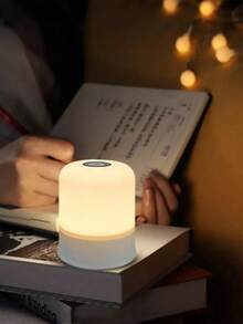 1PC Night Lamp 3 In 1 Light Colors Round/Square Touch Switch Light Colors Changeable Brightness Dimmable Type-C Rechargeable Mini Table Lamp For Room Bedside Hotel Living Room - multicolor - View 9