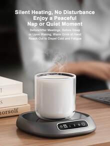 Teckwe 1个USB智能加热杯垫：保温、三档温度调节、USB供电（无需电池）、带数字显示屏和8小时自动关机定时器。它是送给家人和朋友的最佳生日礼物、圣诞节和情人节礼物，也是学习必备的时尚杯垫、便携式配件、性能可靠，以及健身爱好者的理想之选。 - 彩色 - 查看 4