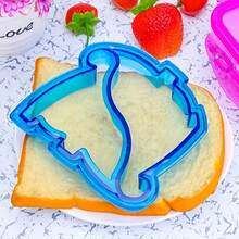 1pc Dinosaur Themed Sandwich Cutter, DIY Bread & Toast Mold Suitable For Children's Lunch Box Decoration, Plastic - Blue - View 9