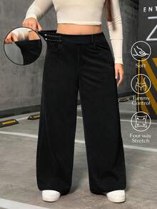 Flexra Women's Black Plain Denim Straight Leg Jeans With Tummy Control And Four-Way Stretch - Black - View 1