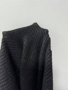 Franclia 女士优雅蝴蝶结毛衣波点半裙两件套，秋冬款 - 黑色 - 查看 8