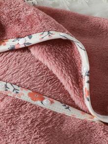 Barboteuse à manches longues et pieds pour bébé fille nouveau-né, en flanelle double face rose pastèque avec petites fleurs, douce et confortable - Rose orangé - Voir 5