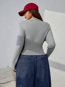 SHEIN EZwear 3 Stücke/Set Große Größen einfarbiges lässiges Rollkragen Langarm T-Shirt, Basic & vielseitig, Herbst/Winter - Verschiedenfarbig - Übersicht 8
