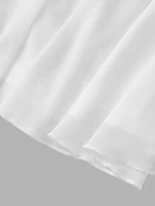 SHEIN MOD Chân váy lưới trơn màu đen nhún bèo – Phong cách cổ điển Y2K cho các buổi hẹn hò, tiệc tùng, dạ hội, lễ hội và sinh nhật - Đen và trắng - Xem 4