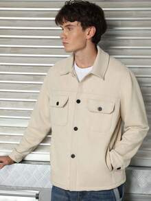 LOGEQI Men Jackets And Coats - Beige - View 3