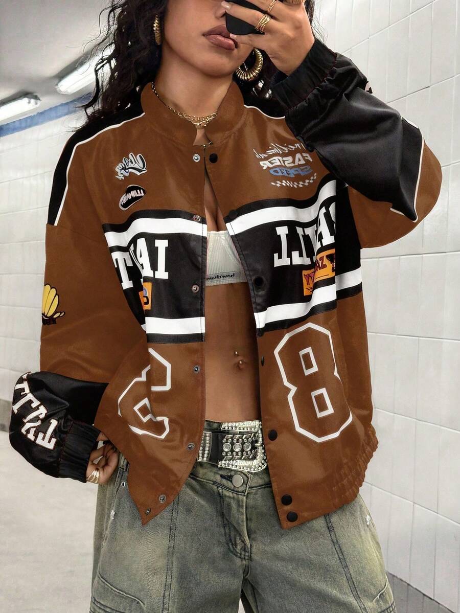 StreetHx Chaqueta de motocicleta de carreras de moda para mujer - Multicolor - Ver 1