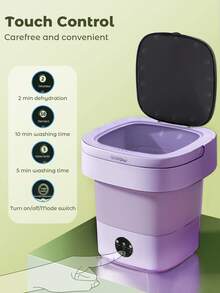 Teckwe Foldable Washing Machine,Portable Bucket-Type Fully Automatic Washing And Drying Machine With 3 Modes Deep Cleaning Of Underwear,Baby Clothes And Other Small Clothes.Suitable For Apartments Dormitories Hotel 6L - UK Plug