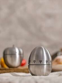 Cirelle 1pc Mechanical Kitchen Timer, Egg-Shaped 60-Minute Countdown Timer, No Electricity Needed, Baking & Cooking Reminder For Students