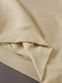 STYNVO 男士印花口袋休闲长袖套头连帽衫，十字纹连帽衫 - 米色 - 查看 8