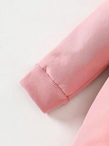 SHEIN Playful Pals 女婴幼儿新生儿0-3岁保暖双面连帽仿毛皮法兰绒豹纹及纯黑色中长外套，秋冬款